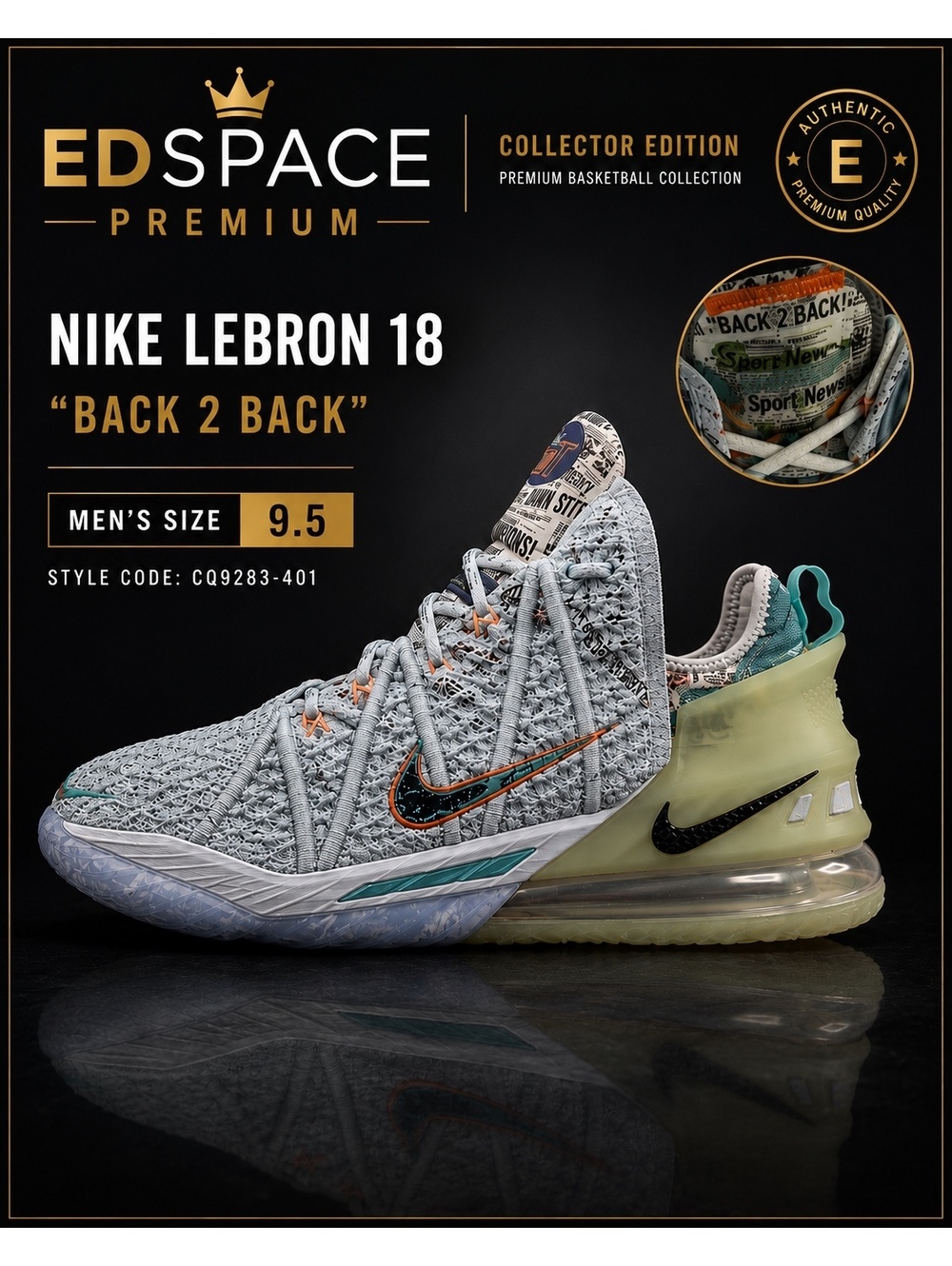 Nike LeBron 18 Diana Taurasi GOAT Vision Men's Size 9.5